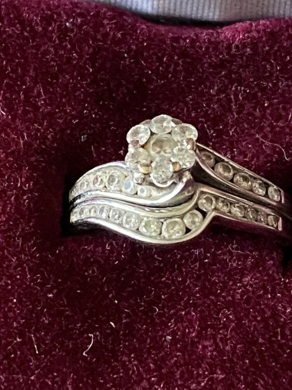 Kay Jewelers Wedding Ring Set 14KWG White Gold Diamond Engagement Romantic